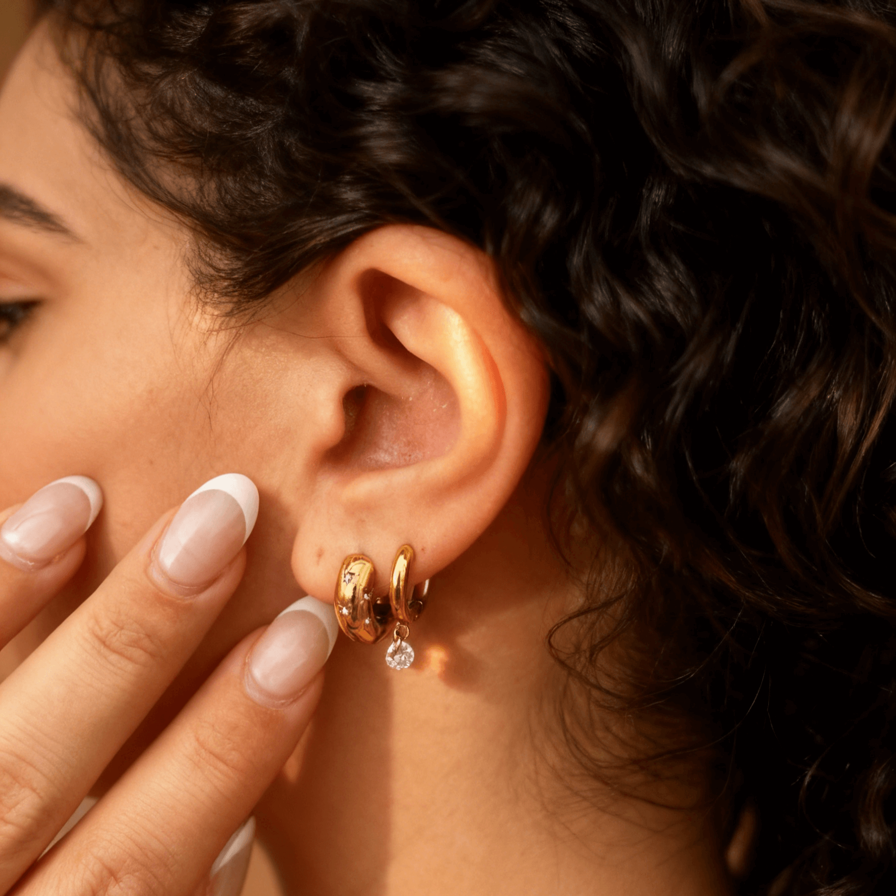 Sierra Gold Hoop Earrings | 18k Gold Plated, Lightweight, Small Design 1