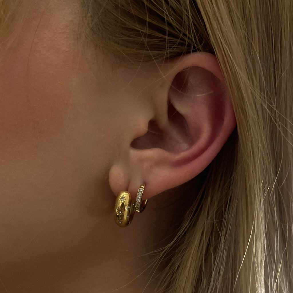 Sierra Gold Hoop Earrings | 18k Gold Plated, Lightweight, Small Design 2