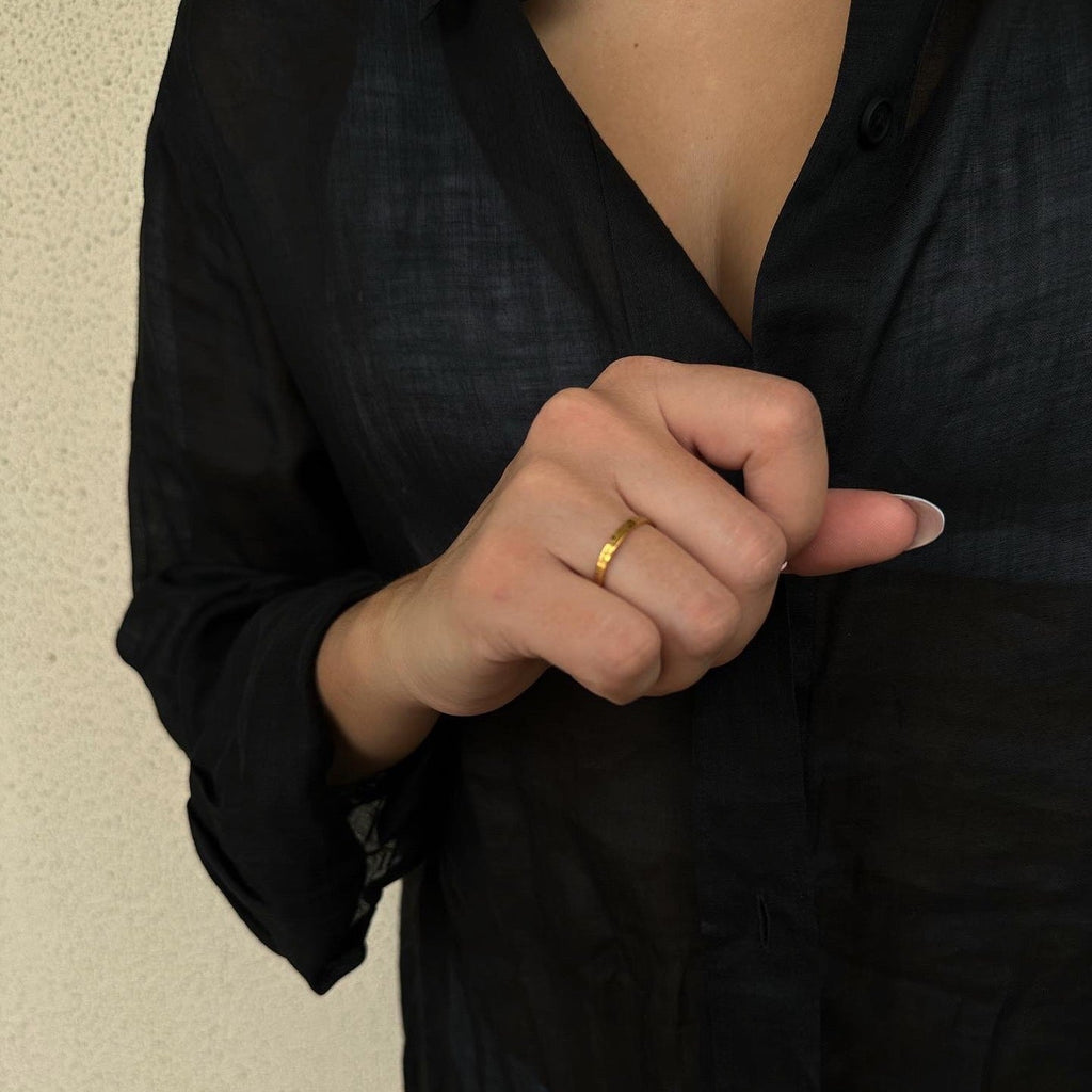 Sola Band Ring | 18k Gold Plated Stainless Steel, Minimalist Design 1