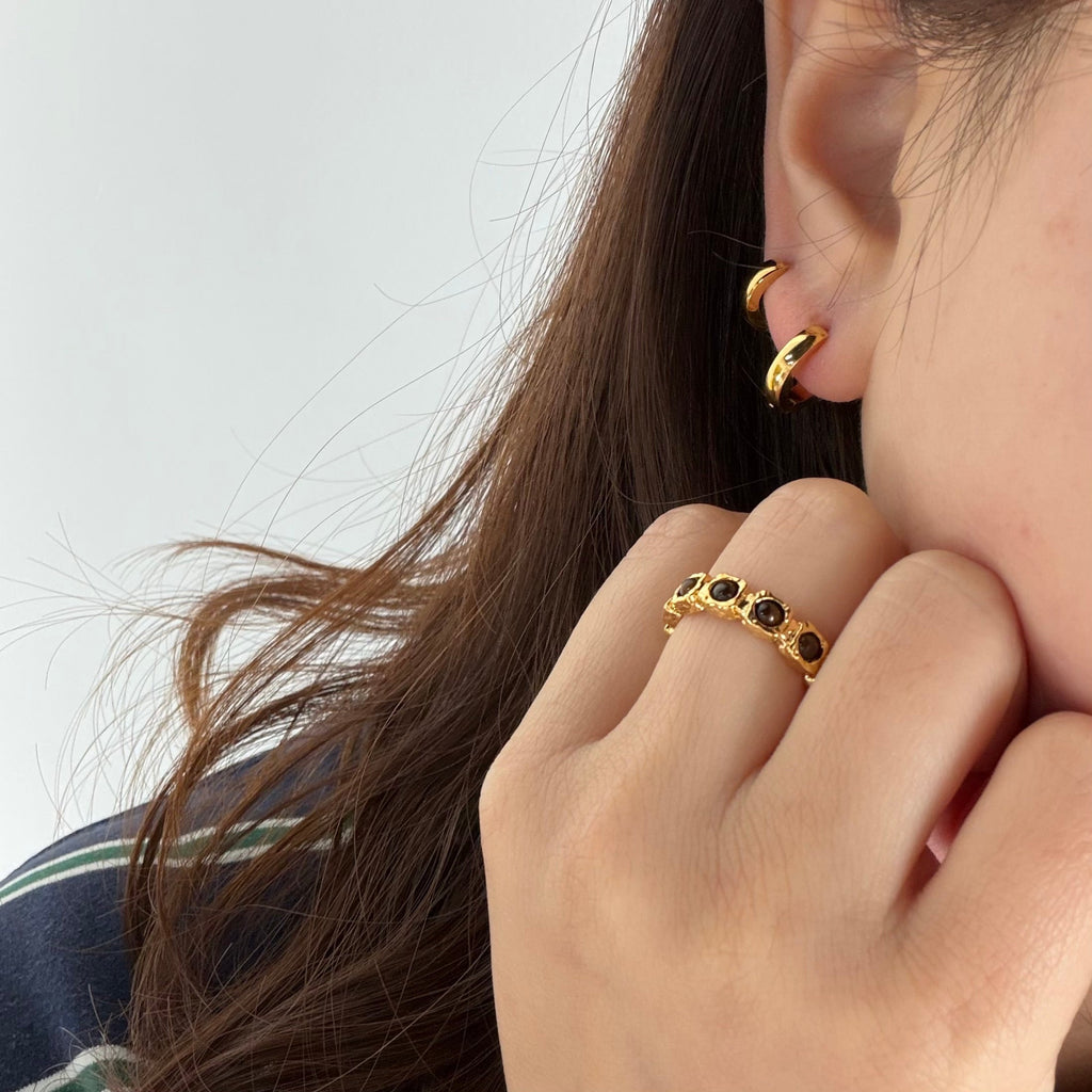 Sola Chunky Hoops | 18k Gold Plated Stainless Steel 2
