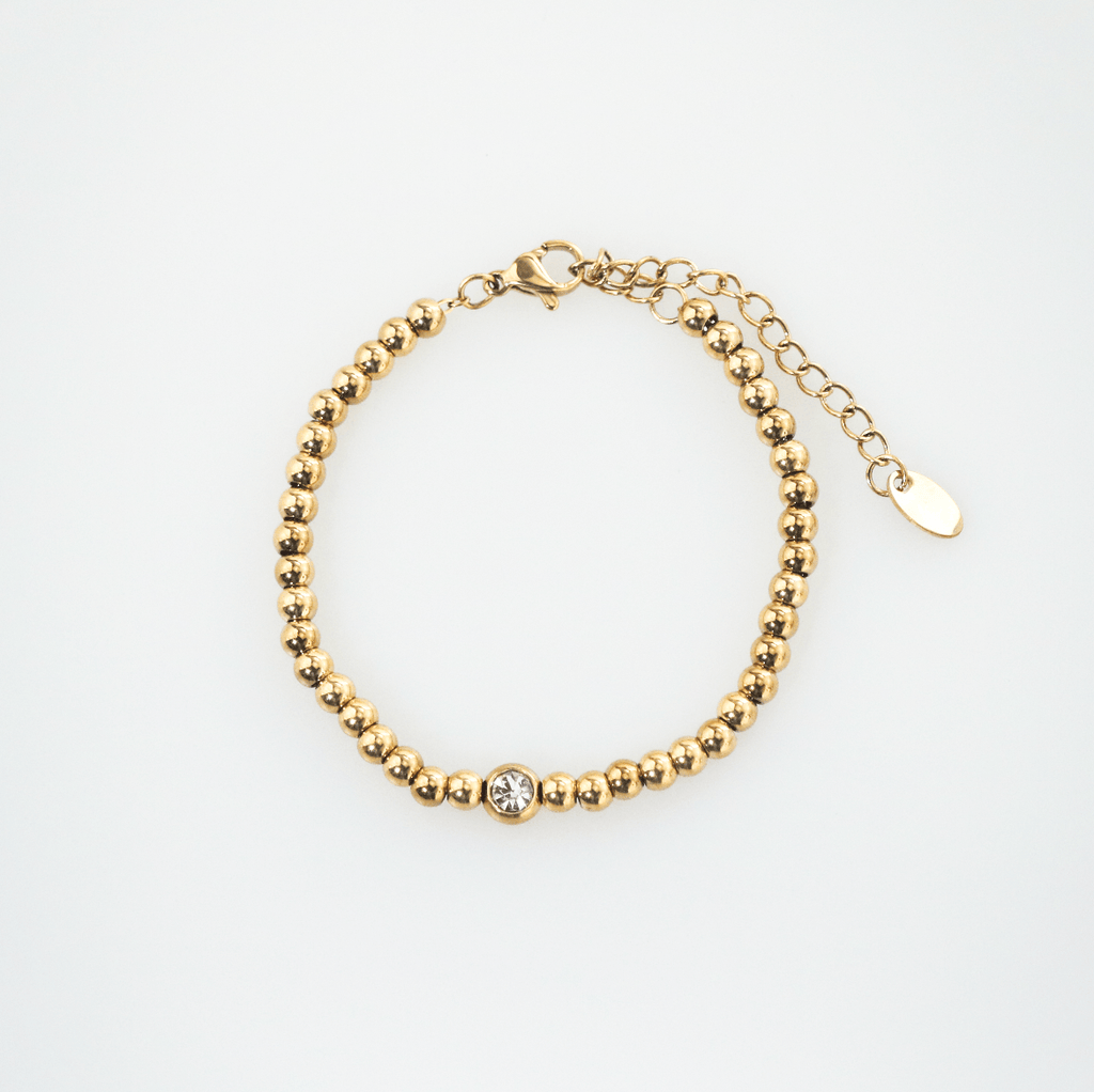 Soleil Beaded Bracelet | 18k Gold Plated, Adjustable Length 0