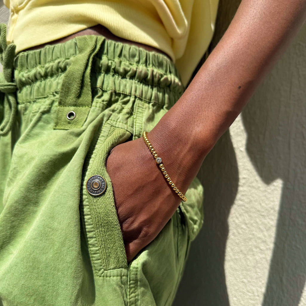 Soleil Beaded Bracelet | 18k Gold Plated, Adjustable Length 2