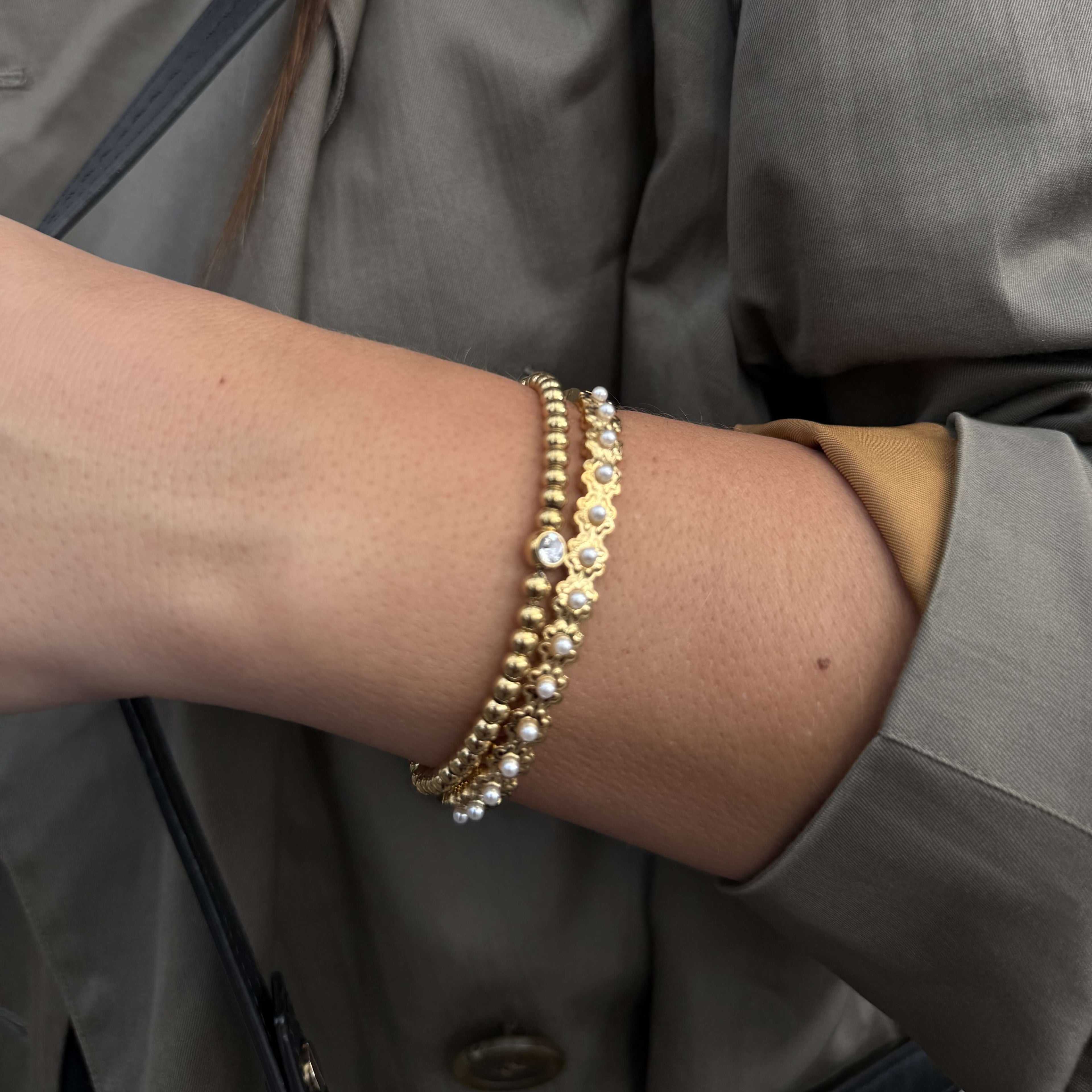 Soleil Beaded Bracelet | 18k Gold Plated, Adjustable Length 4