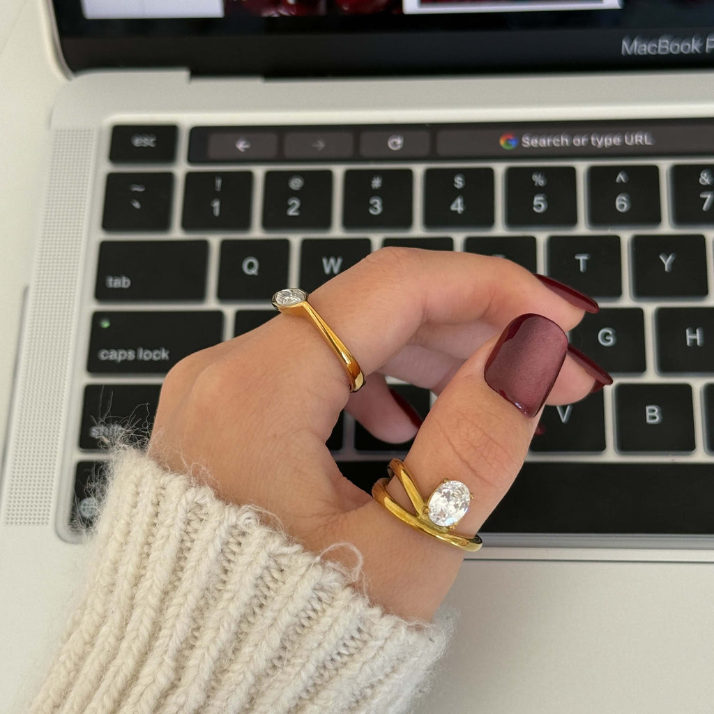 Soleil Curve Ring | 18k Gold Plated Stainless Steel 5