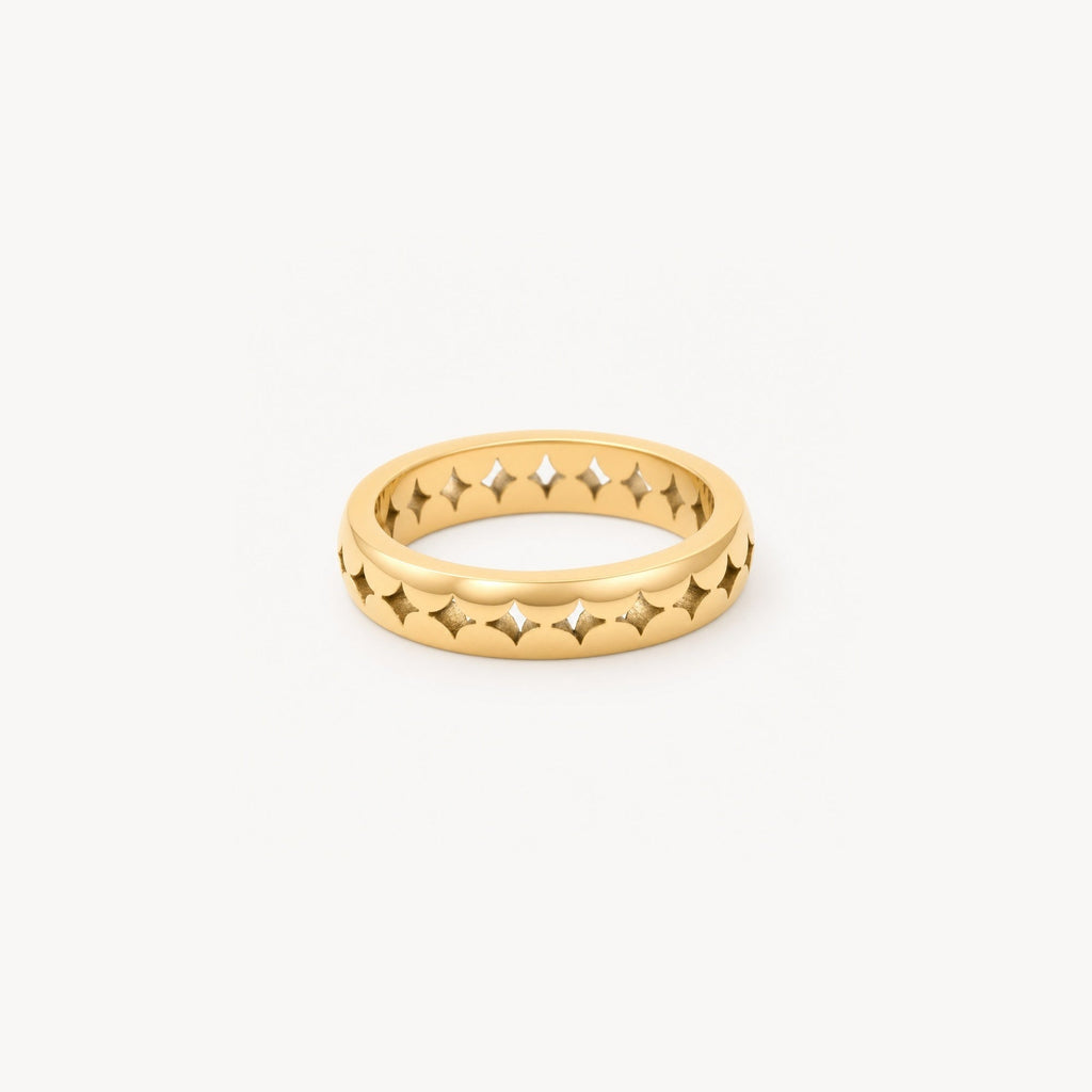 Soleil Eternity Band Ring | 18k Gold Plated Stainless Steel 0