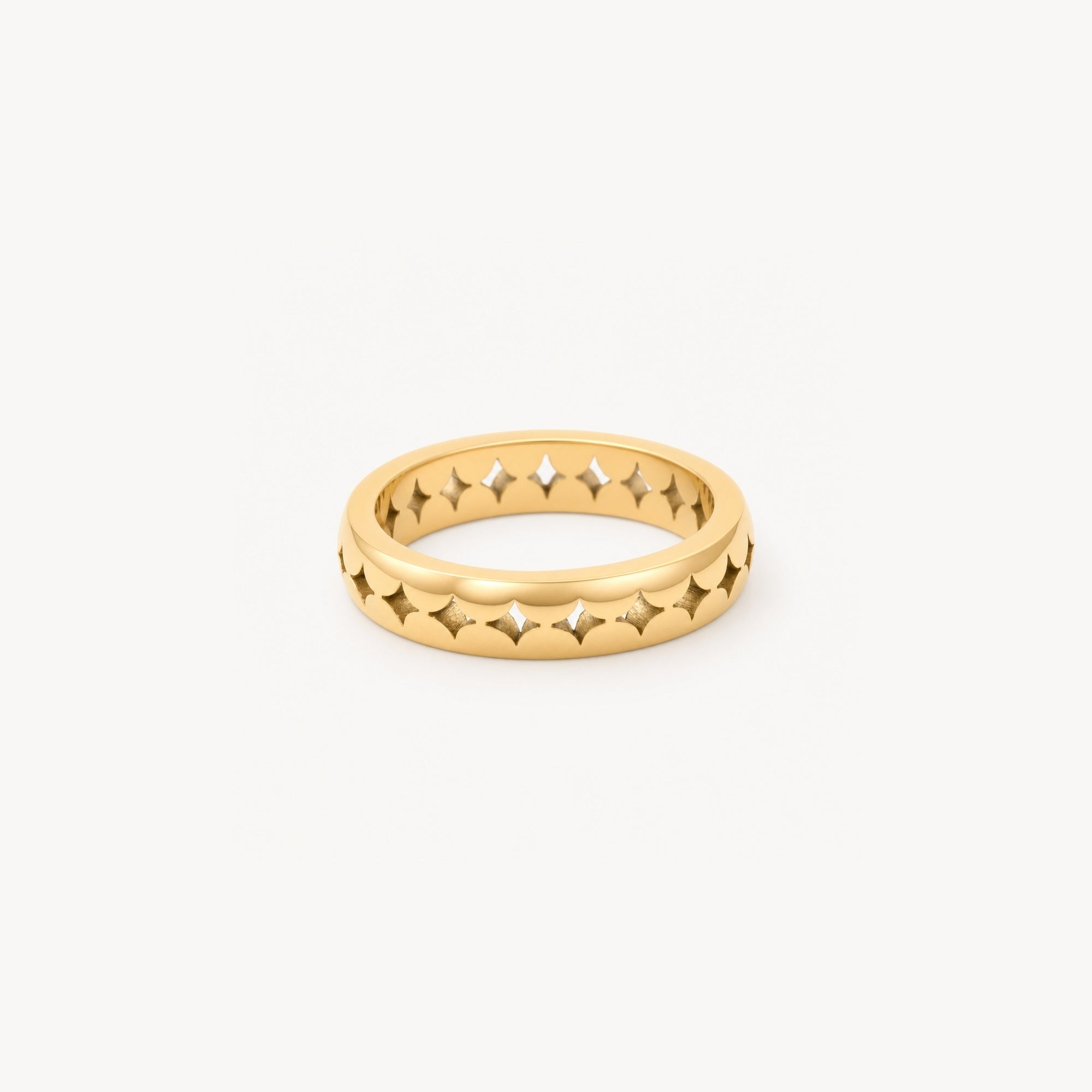 Soleil Eternity Band Ring | 18k Gold Plated Stainless Steel 0