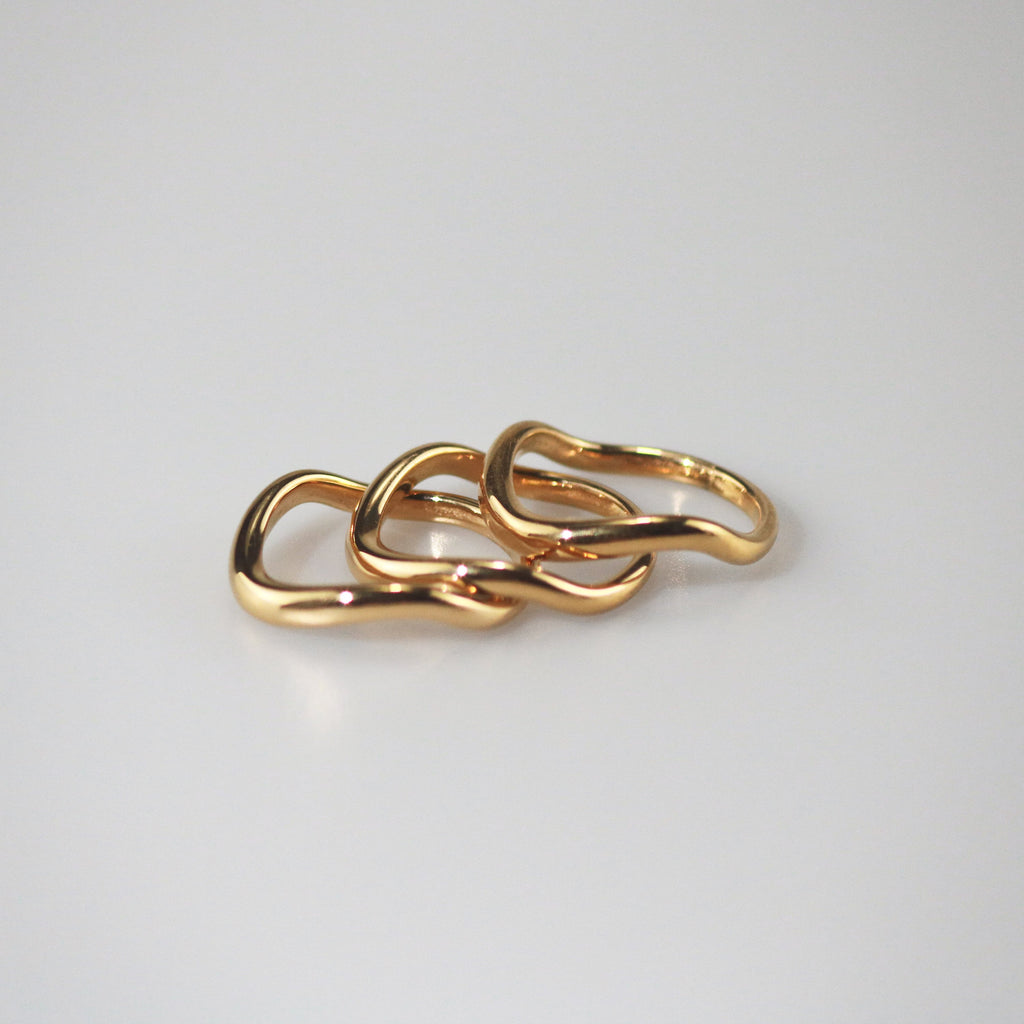 Soleil Wave Ring | 18k Gold Plated Stainless Steel 1