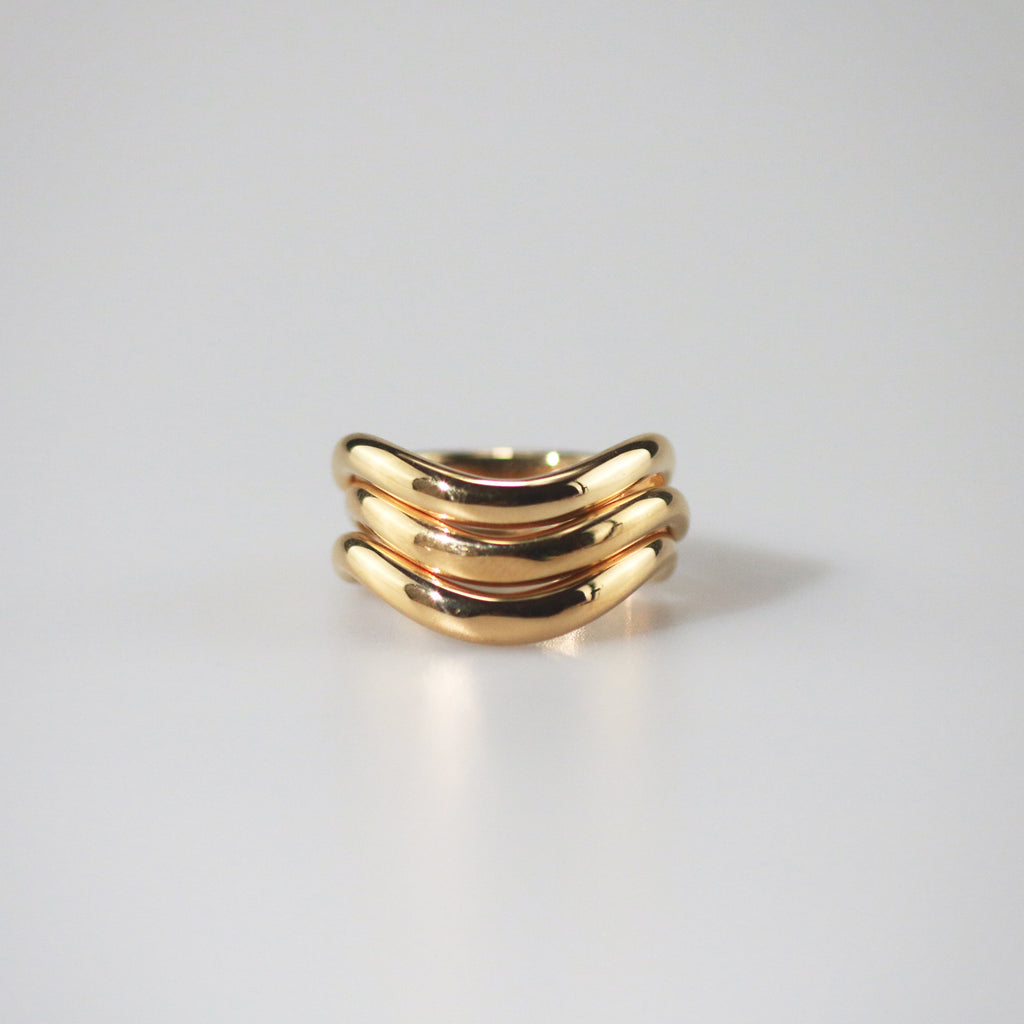 Soleil Wave Ring | 18k Gold Plated Stainless Steel 2