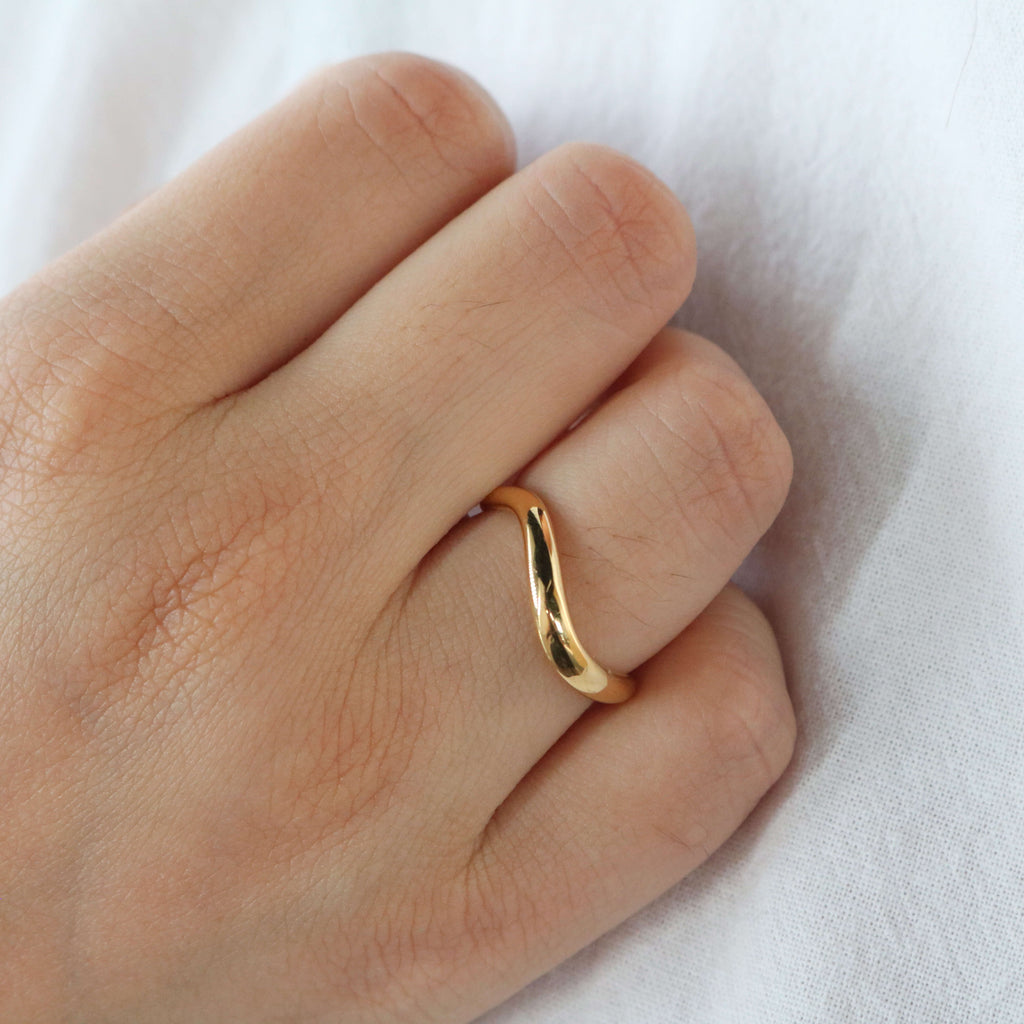 Soleil Wave Ring | 18k Gold Plated Stainless Steel 3
