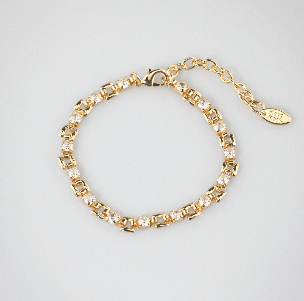 Sora Chain Bracelet | 18k Gold Plated, Zircon Accents, Adjustable Length 0