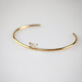 Sora Gold Cuff Bracelet | 18k Gold Plated, Square Rhinestone Design 0