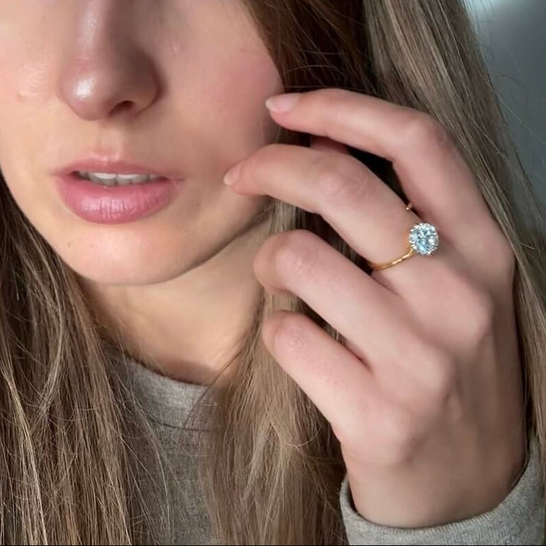 Sora Wrap Ring | 18k Gold Plated, Round-Cut Stone 1