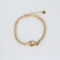 Sorin Chain Bracelet | 18k Gold Plated Stainless Steel with Green Stone Accent 0