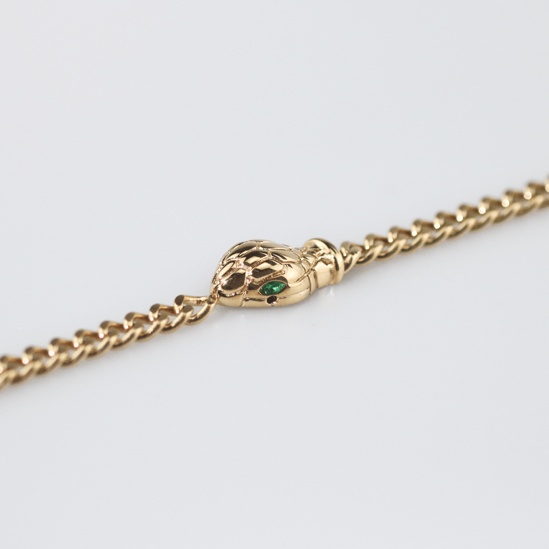 Sorin Chain Bracelet | 18k Gold Plated Stainless Steel with Green Stone Accent 3