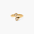 Talia CZ Ring | Twin Teardrop, 18k Gold-Plated, Waterproof 0