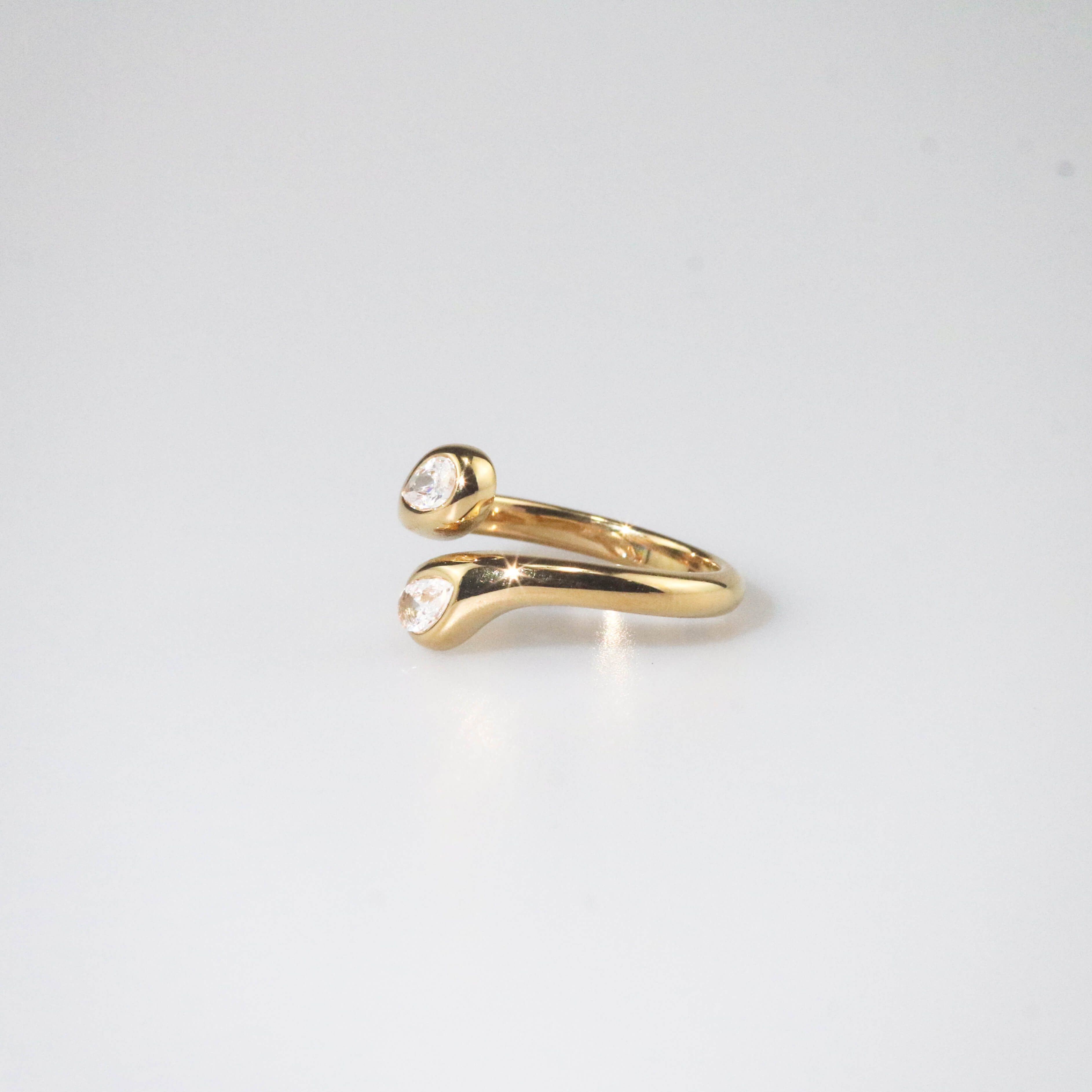 Talia CZ Ring | Twin Teardrop, 18k Gold-Plated, Waterproof 5