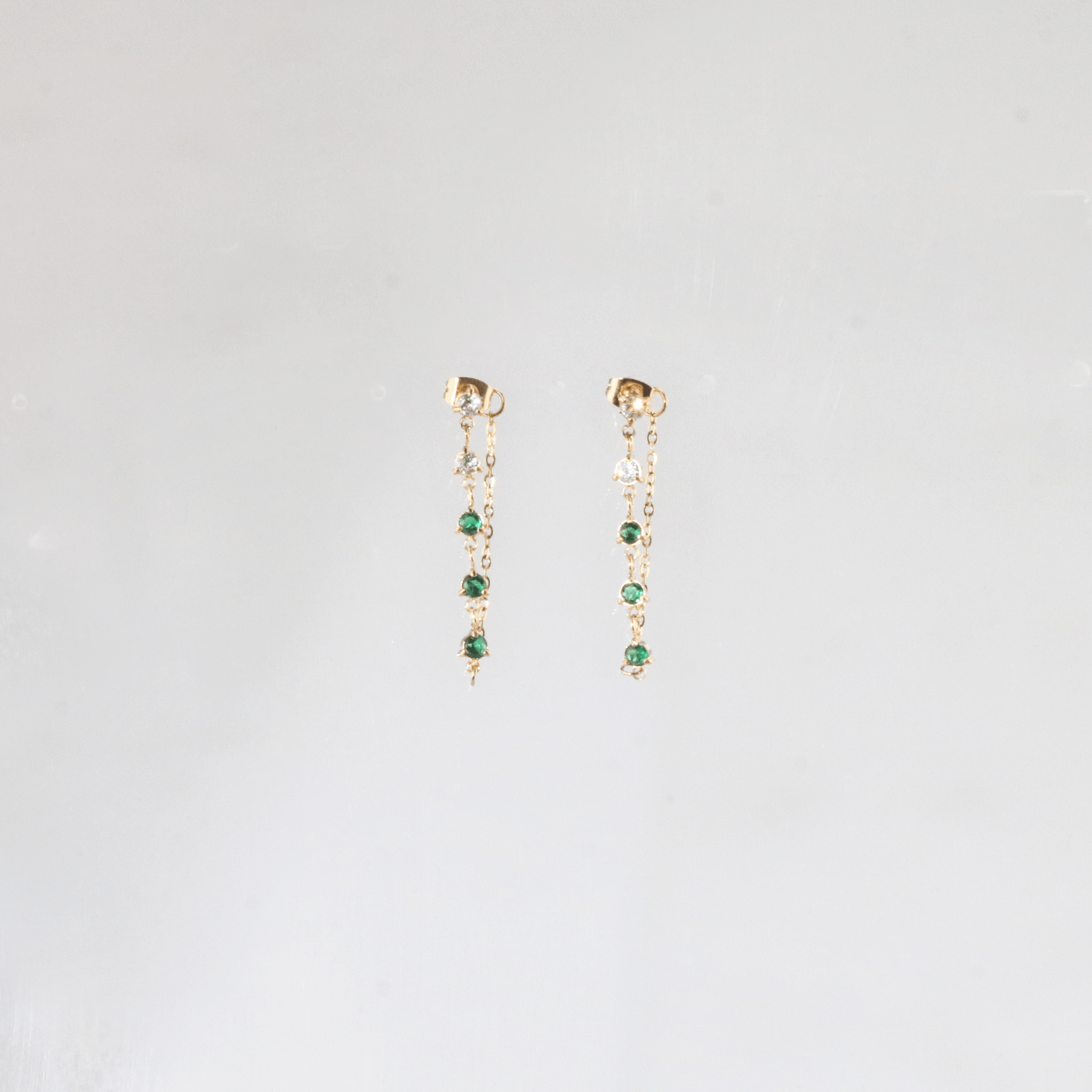 Talia Chain Earrings | 18k Gold Plated, CZ and Gemstone Accents 2