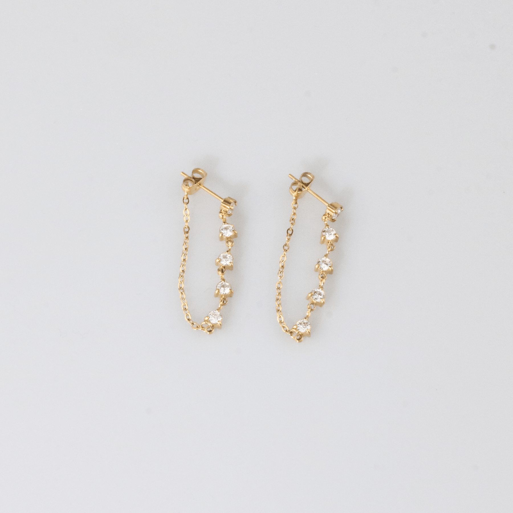 Talia Chain Earrings | 18k Gold Plated, CZ and Gemstone Accents 3