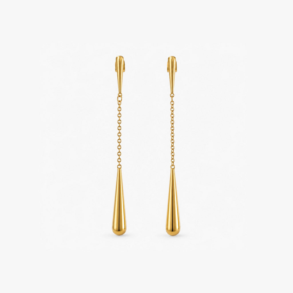 Talia Dangle Earrings | 18k Gold Plated Stainless Steel, 75mm Length 0