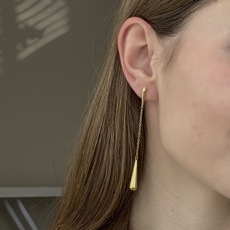 Talia Dangle Earrings | 18k Gold Plated Stainless Steel, 75mm Length 5