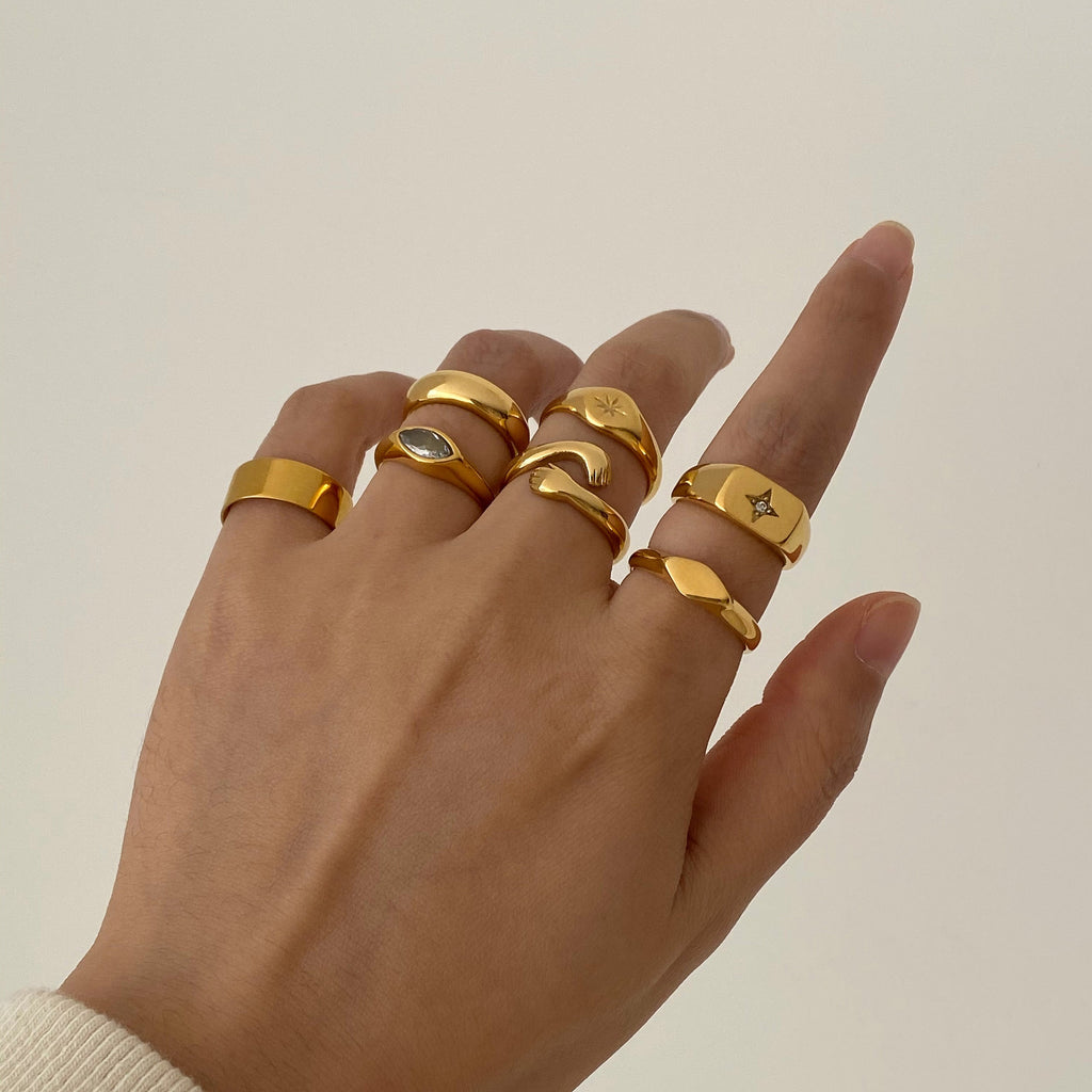 Talia Dome Ring | 18k Gold Plated Stainless Steel 1