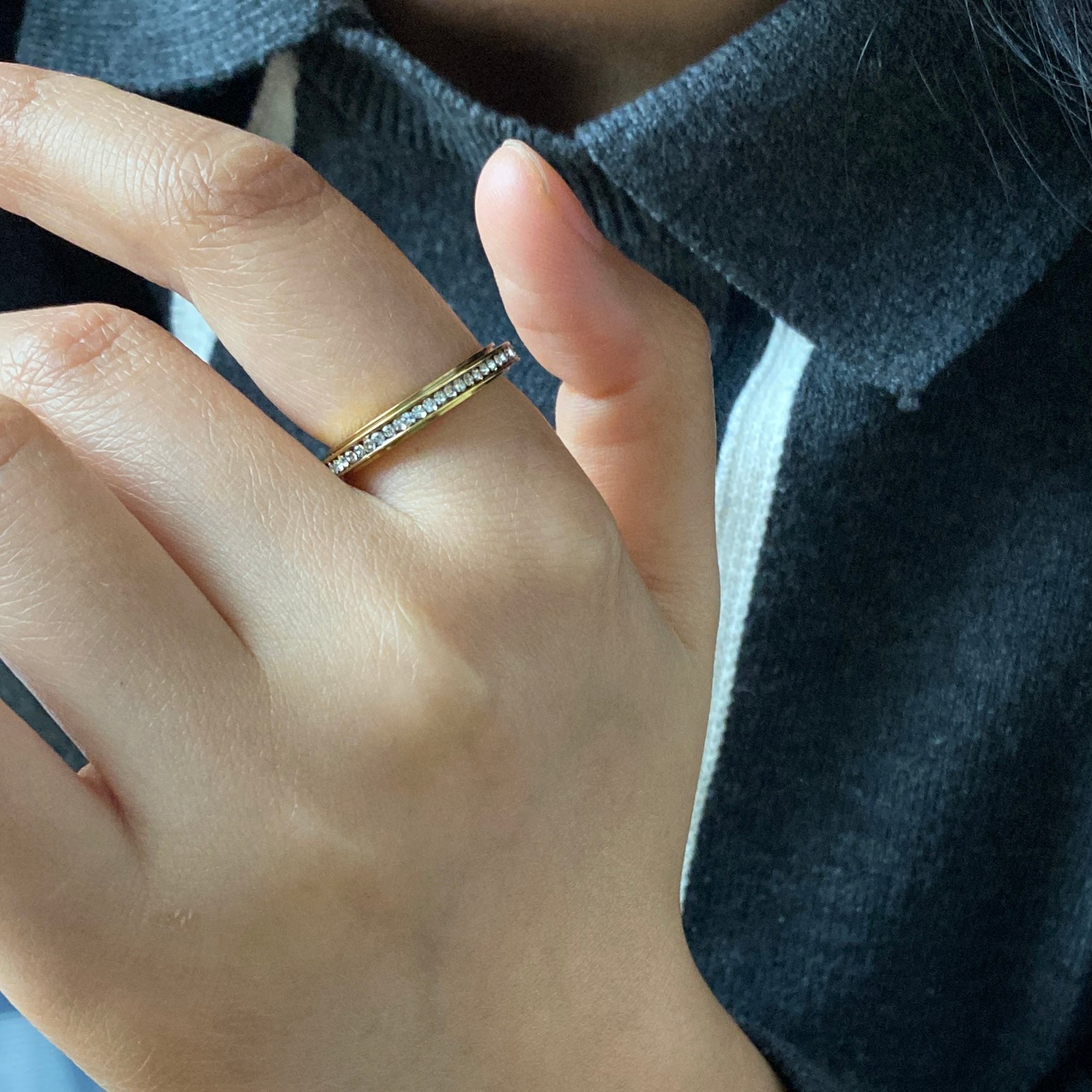 Talia Eternity Ring | 18k Gold Plated, Rotating Band for Women 1