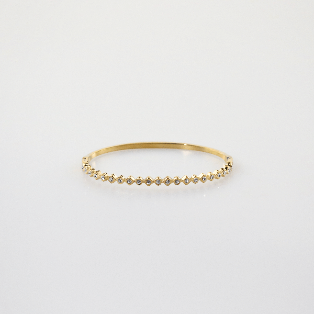 Talia Gold Bangle Bracelet | 18k Gold Plated, Slim Design with Shimmering Stones 0