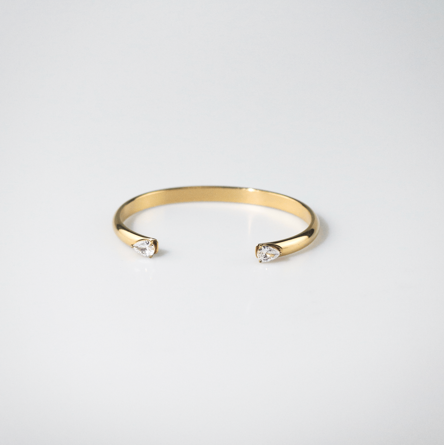 Talia Gold Cuff Bracelet | 18k Gold Plated, Pear-Cut Stones for Women 0