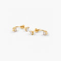 Talia Gold Earrings | 18k Gold Plated, Teardrop Crystal Design 0