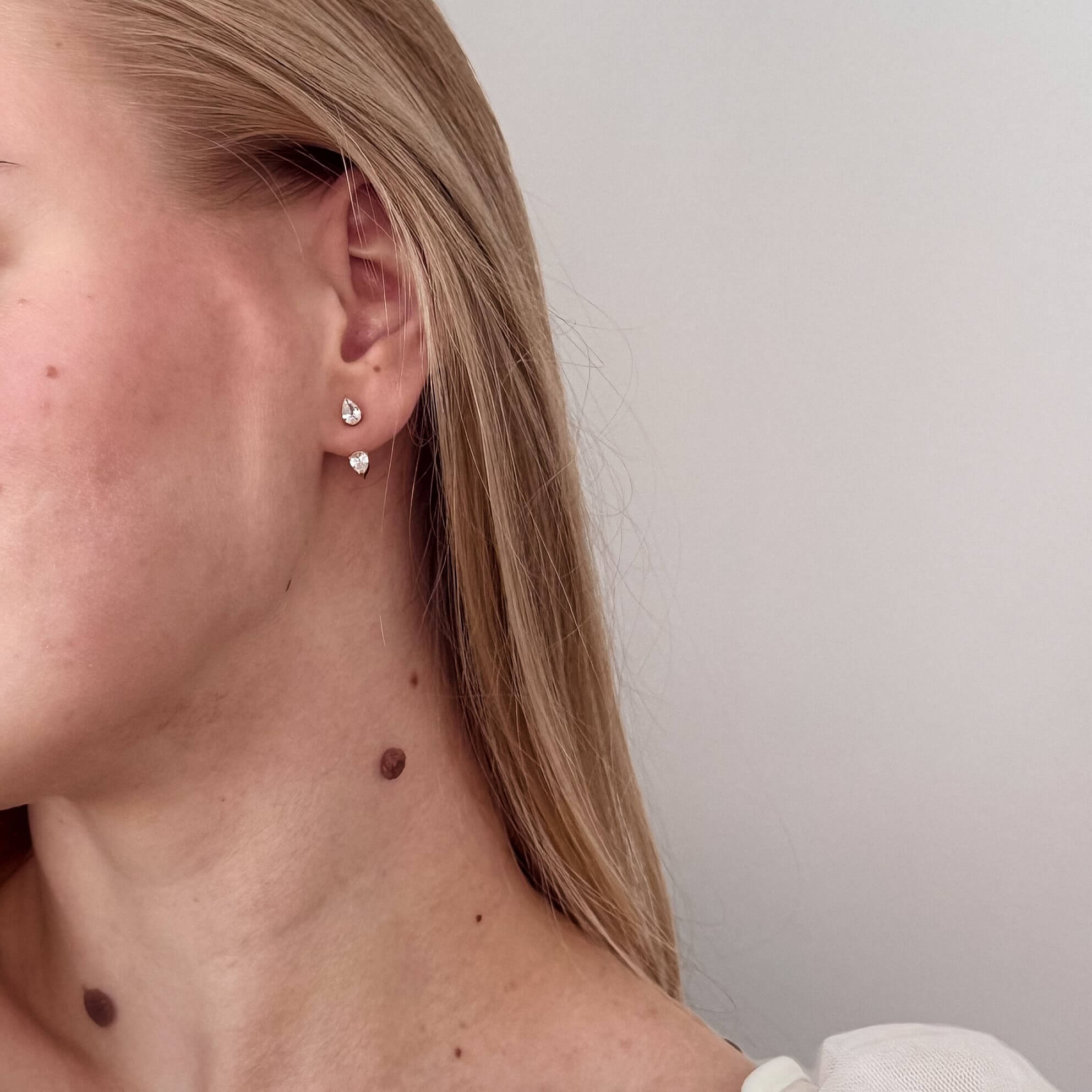 Talia Gold Earrings | 18k Gold Plated, Teardrop Crystal Design 4