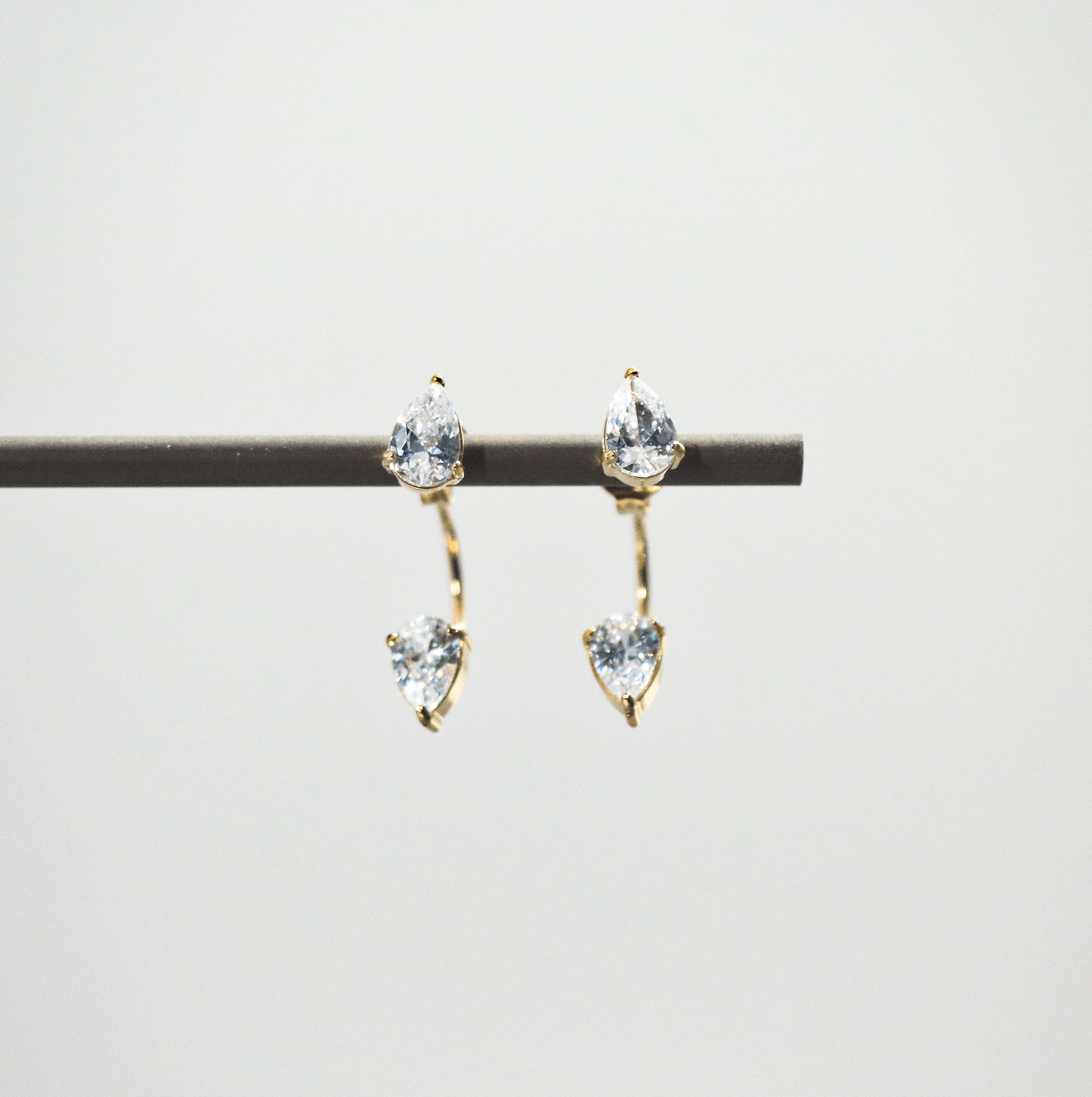 Talia Gold Earrings | 18k Gold Plated, Teardrop Crystal Design 6