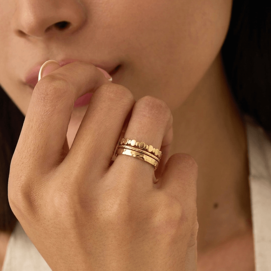 Talia Gold Stacking Rings | 18k Gold Plated, Minimalist Design 2
