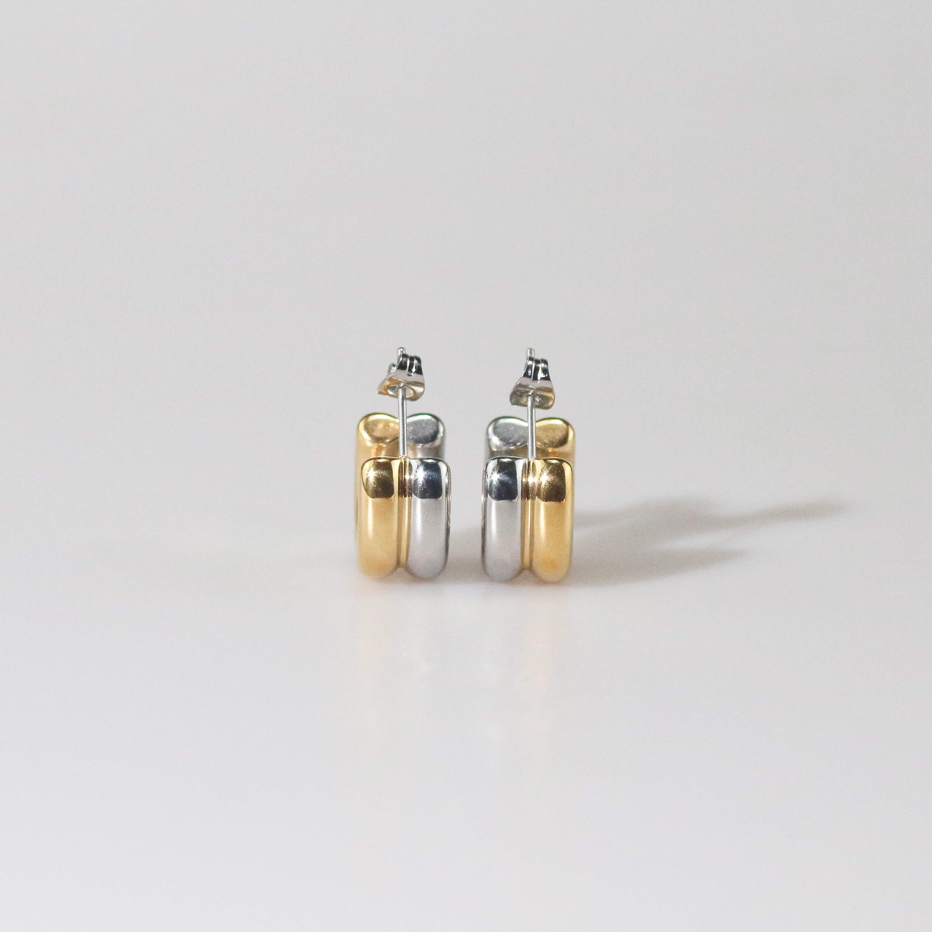 Talia Small Hoops Earrings | Two Tone, 18k Gold Plated 3