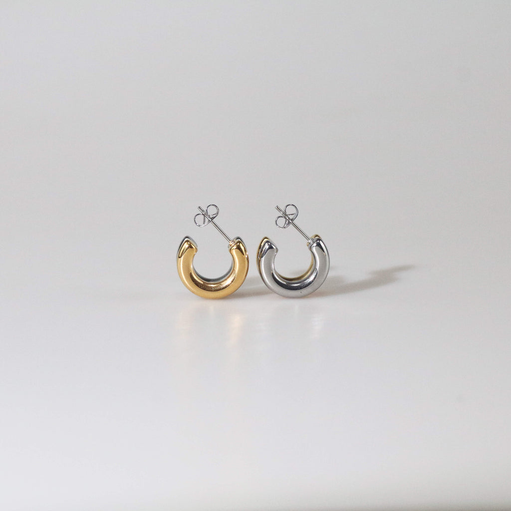 Talia Small Hoops Earrings | Two Tone, 18k Gold Plated 4