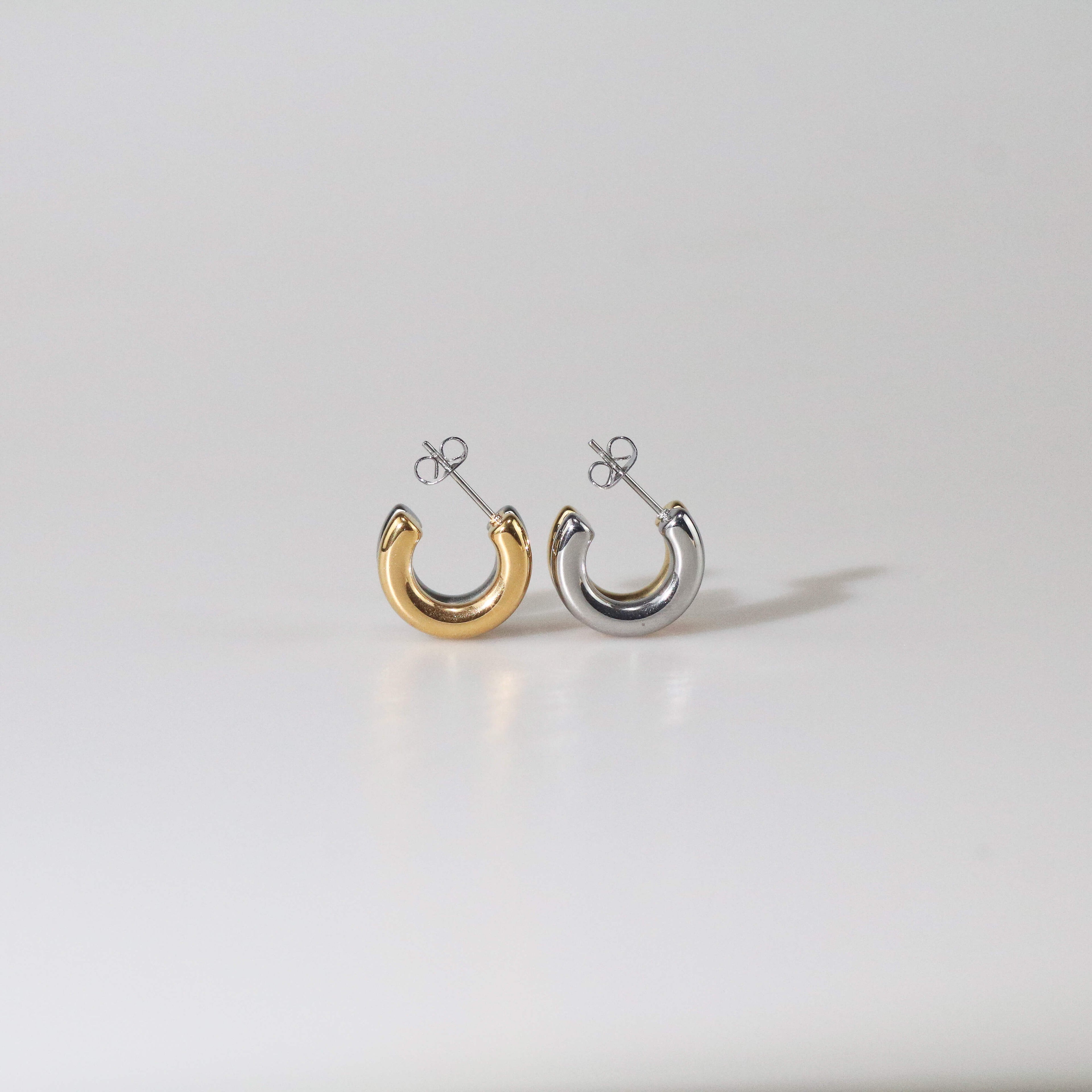 Talia Small Hoops Earrings | Two Tone, 18k Gold Plated 4