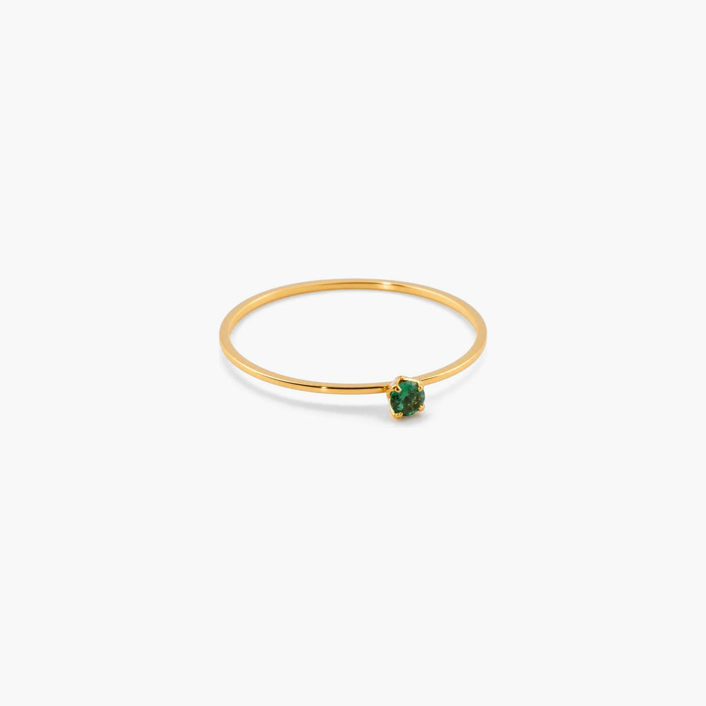 Talia Stacking Ring | Green Gemstone, 18k Gold Plated 0