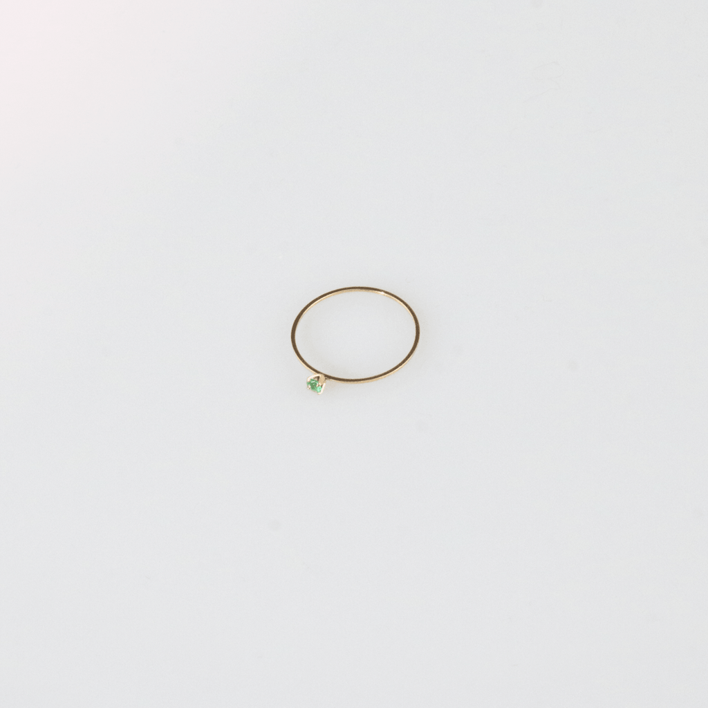 Talia Stacking Ring | Green Gemstone, 18k Gold Plated 2