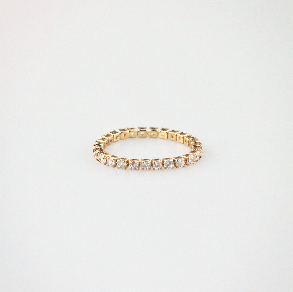 Talia Tennis Chain Ring | 18k Gold Plated Brass 0