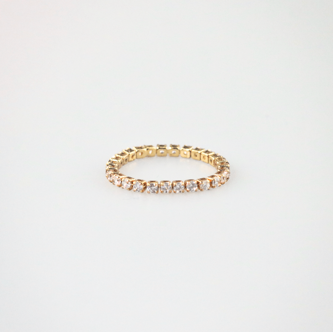 Talia Tennis Chain Ring | 18k Gold Plated Brass 0