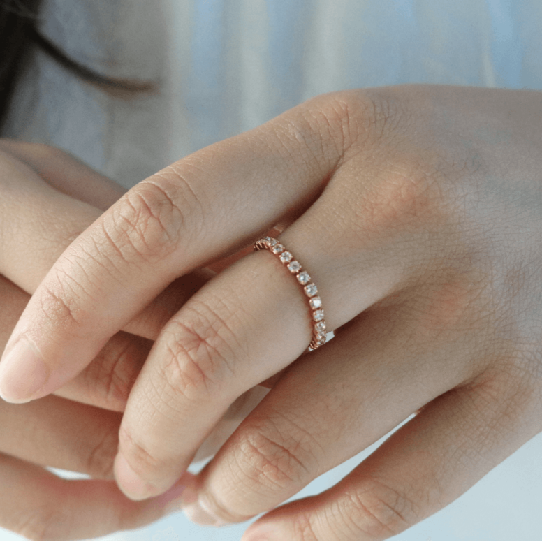 Talia Tennis Chain Ring | 18k Gold Plated Brass 2