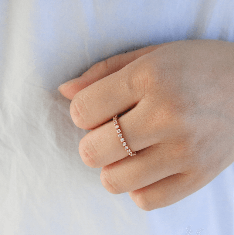 Talia Tennis Chain Ring | 18k Gold Plated Brass 3