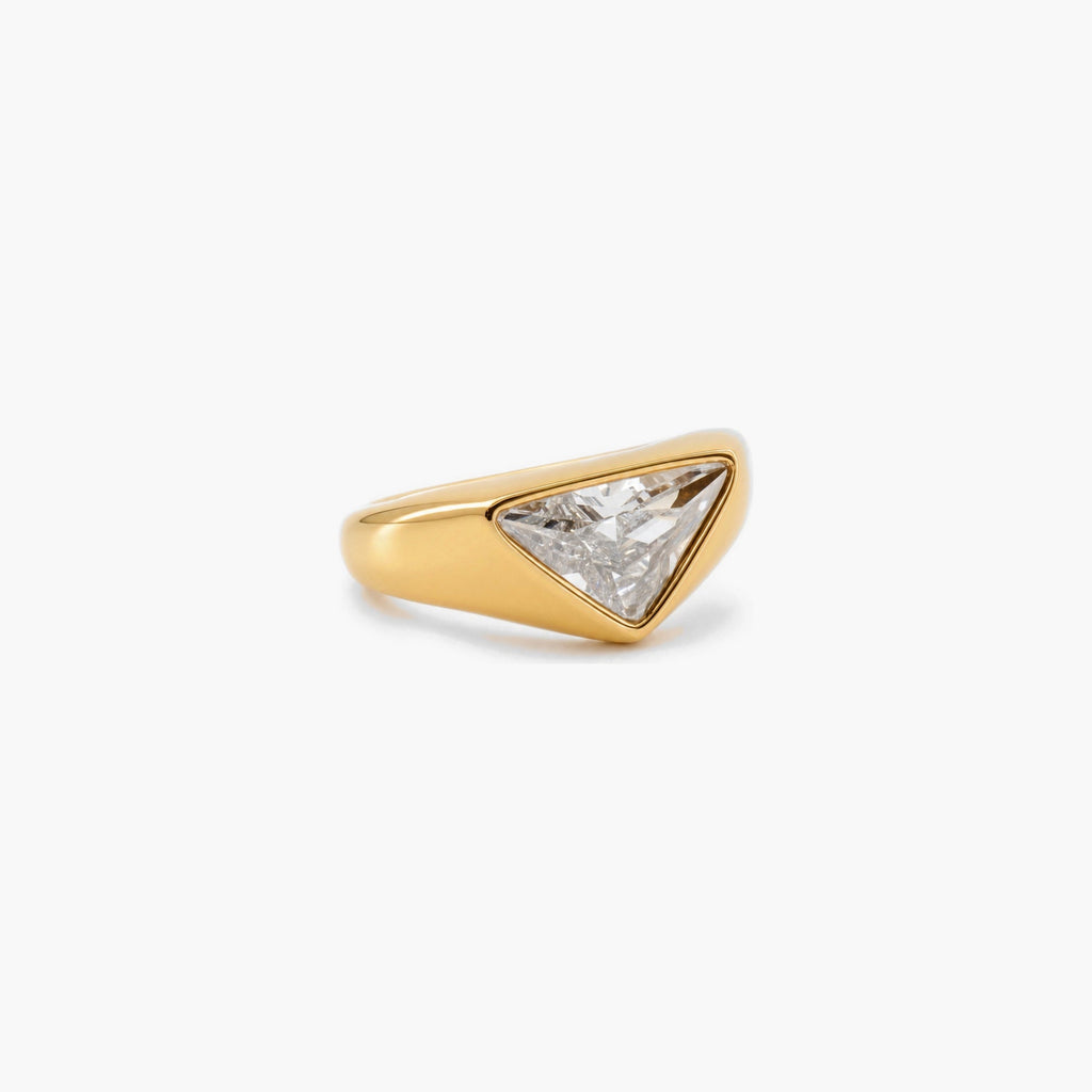 Talia Trilliant Ring | 18k Gold Plated Stainless Steel 0