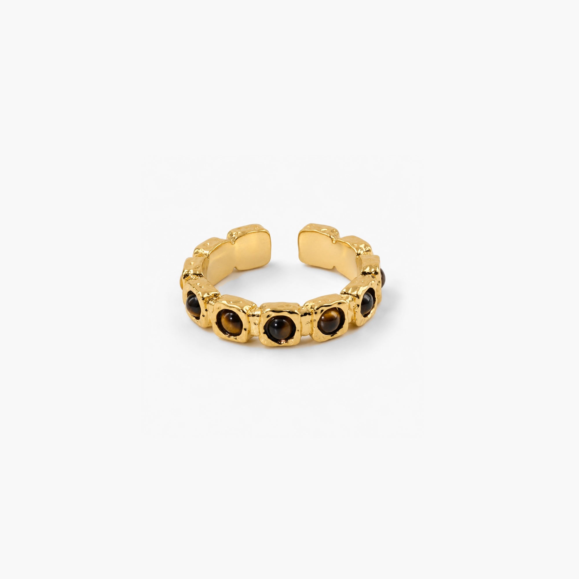 Talon Band Ring | Genuine Tiger's Eye, 18k Gold Plated 0
