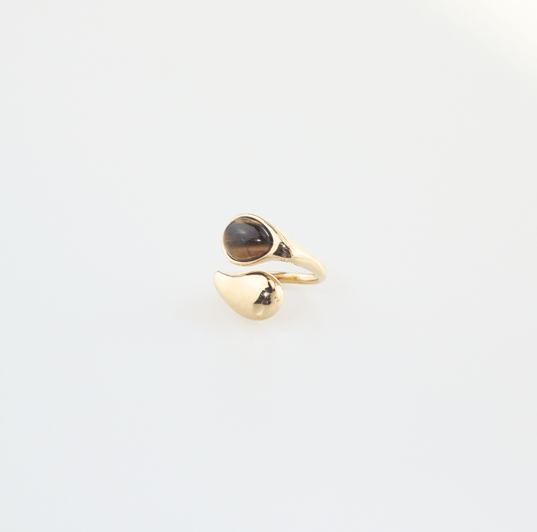 Talon Bypass Ring | Tiger's Eye Stone, 18k Gold Plated Stainless Steel 2