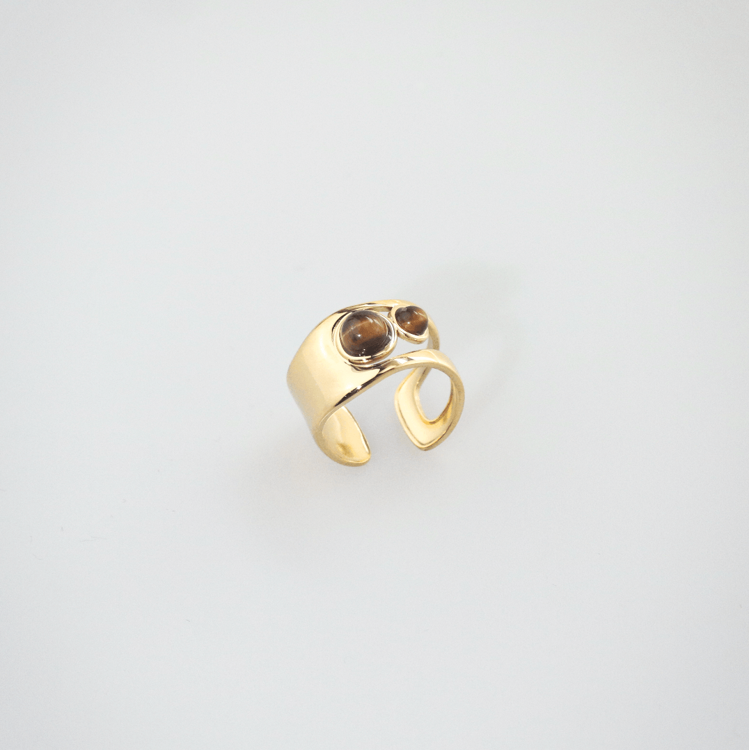 Talon Cuff Ring | 18k Gold Plated, Genuine Tiger's Eye 3