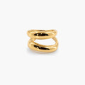 Talon Double Wave Ring | 18k Gold Plated, Waterproof Stainless Steel 0