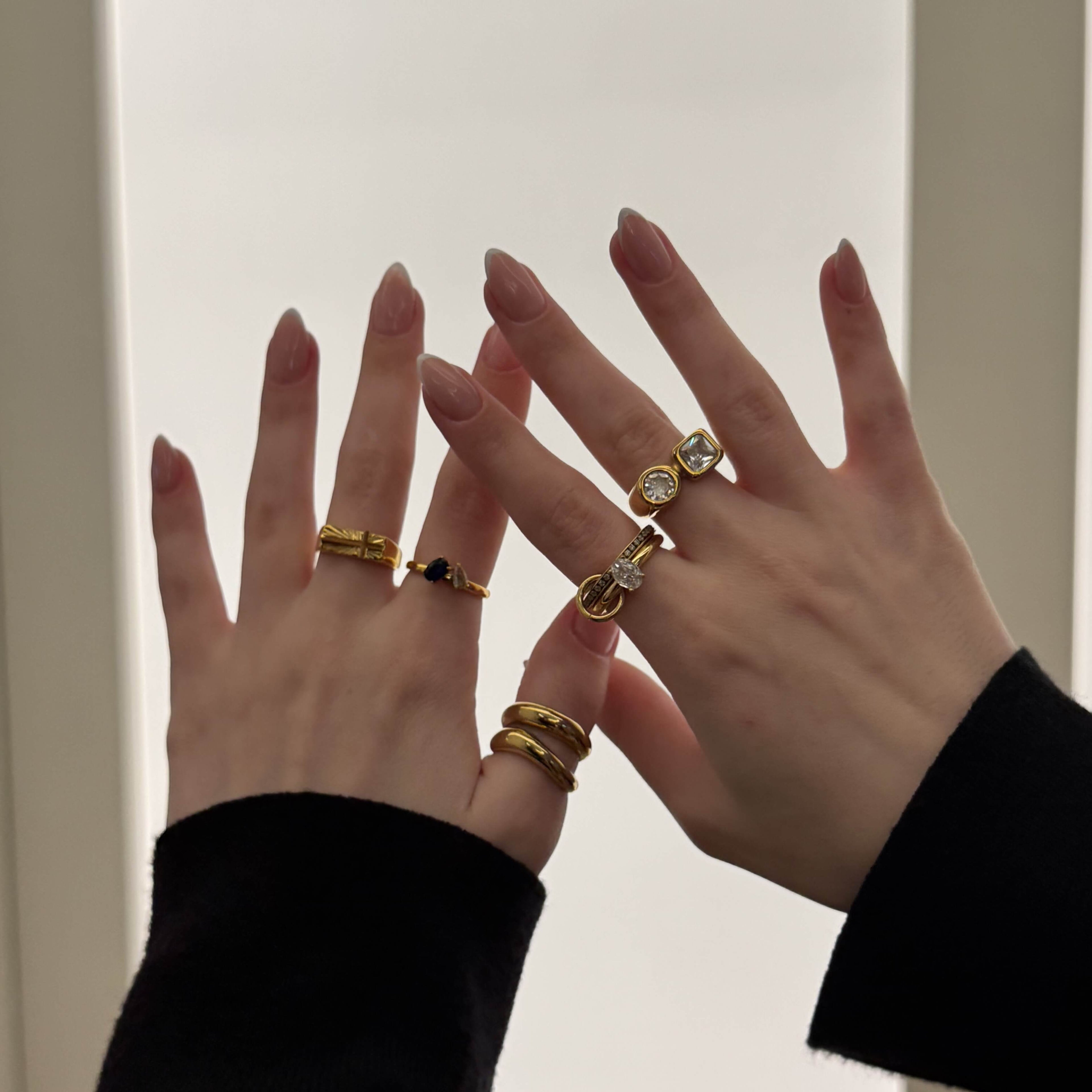 Talon Double Wave Ring | 18k Gold Plated, Waterproof Stainless Steel 5