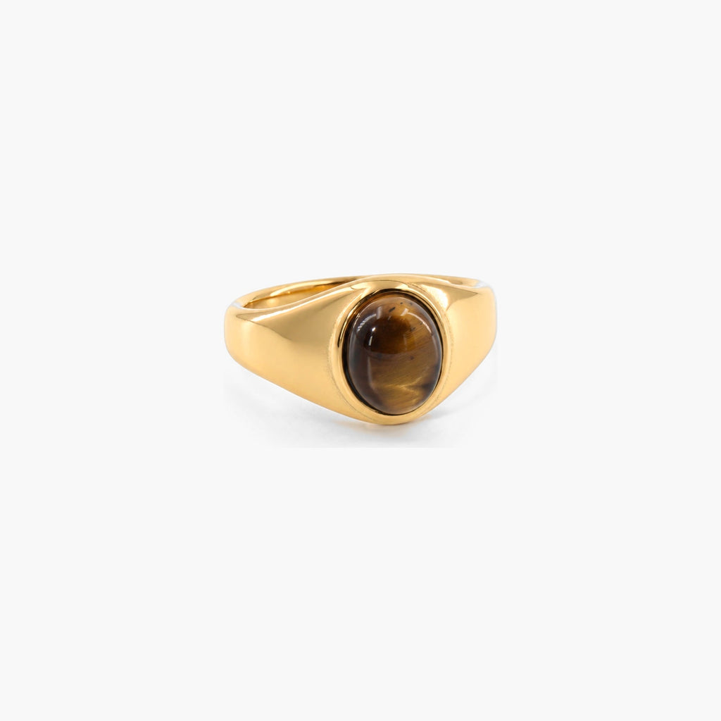 Talon Tiger's Eye Ring | 18k Gold Plated Stainless Steel 0