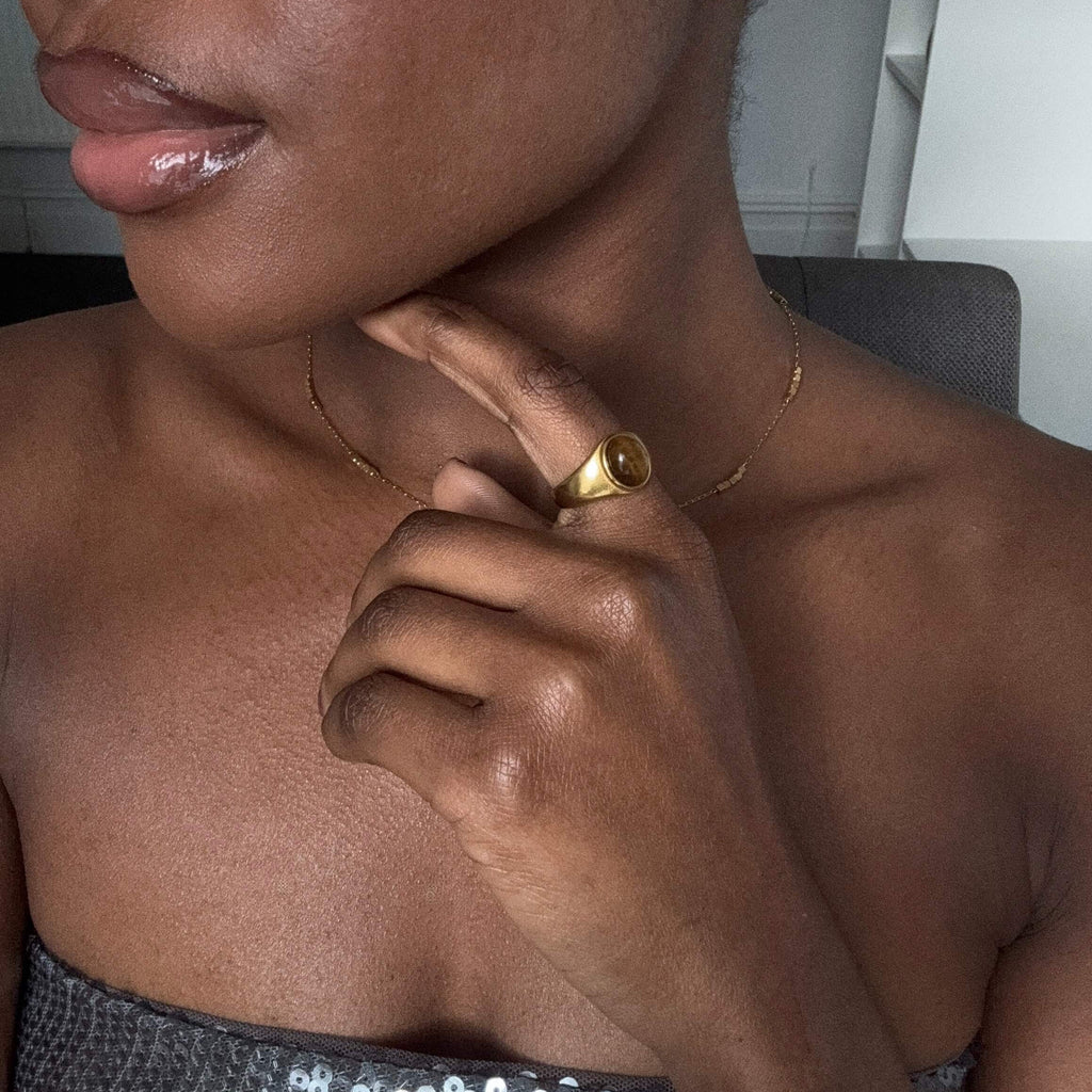 Talon Tiger's Eye Ring | 18k Gold Plated Stainless Steel 3