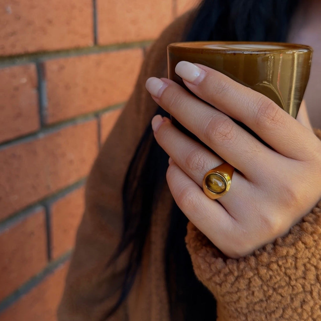 Talon Tiger's Eye Ring | 18k Gold Plated Stainless Steel 4